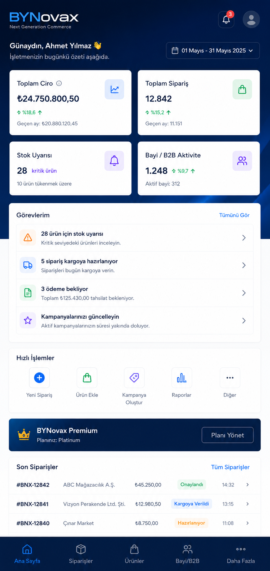 BYNovax müşteri hesabı ve destek süreci