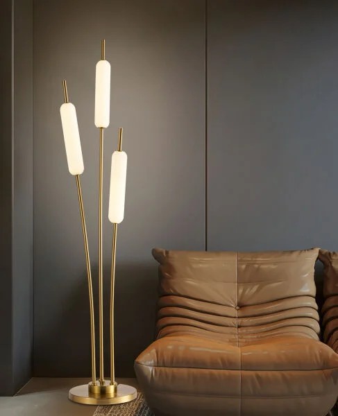 Cora Üçlü Gold LED Lambader