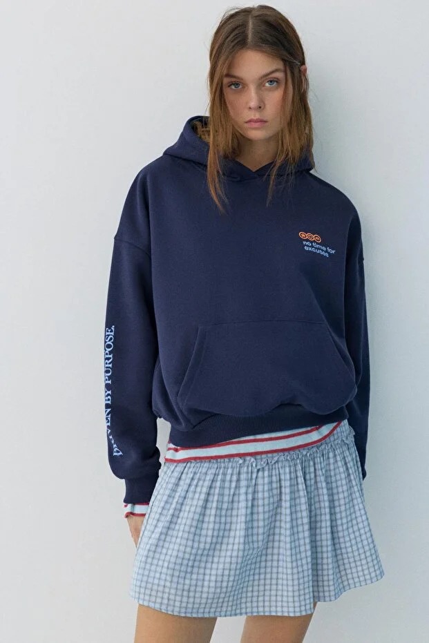 Kadın Lacivert Hoodie